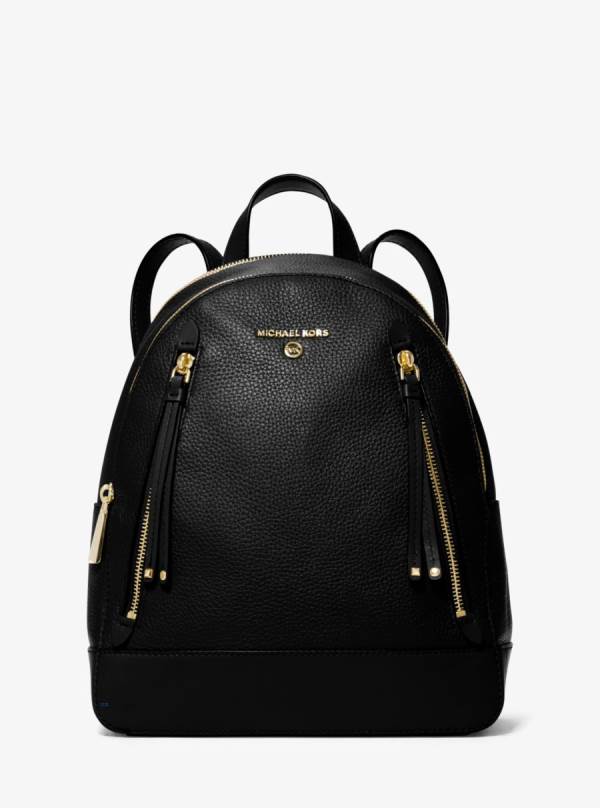 Damske Batohy Michael Kors Brooklyn Medium Pebbled Leather Čierne - Kabelky Michael Kors Lacne | SITZR-7481